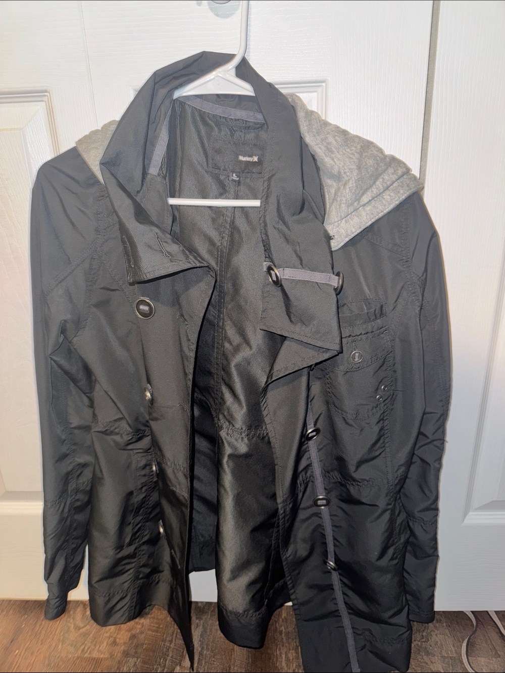 Hurley Black Jacket with Gray Hood